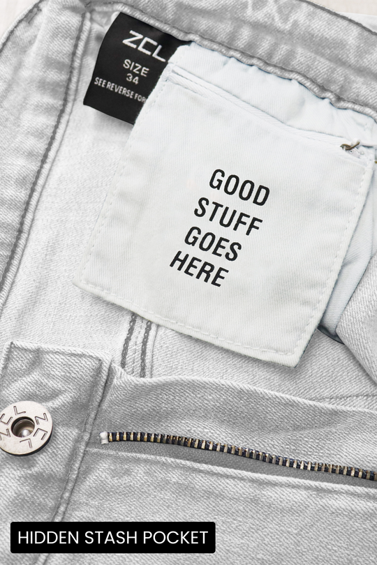 Vortex Stacked Denim (Grey Bleach Wash) - Zamage