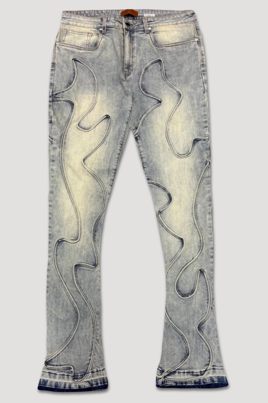 Wave Fade Stacked Denim (Blue Wash) (M8329D) - Zamage