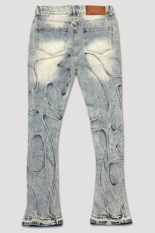 Wave Fade Stacked Denim (Blue Wash) (M8329D) - Zamage