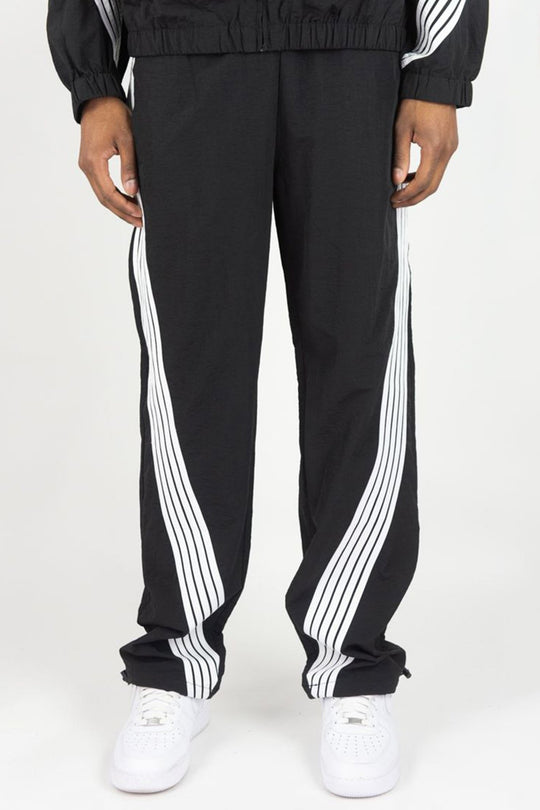 Bent Stripe Nylon Pant (Black) - Zamage