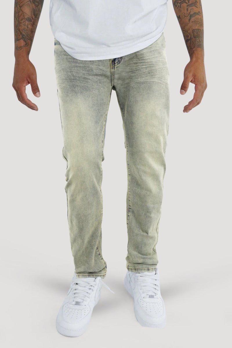 Clean Cut Slim Fit Denim (Dirty Vintage) (M8248D) - Zamage