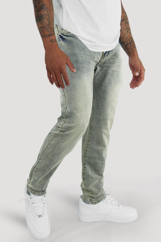 Clean Cut Slim Fit Denim (Dirty Vintage) (M8248D) - Zamage
