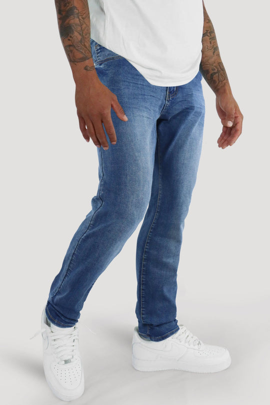 Clean Cut Slim Fit Denim (Indigo Wash) (M8248D) - Zamage