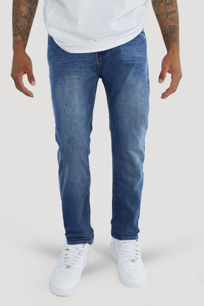 Clean Cut Slim Fit Denim (Indigo Wash) (M8248D) - Zamage