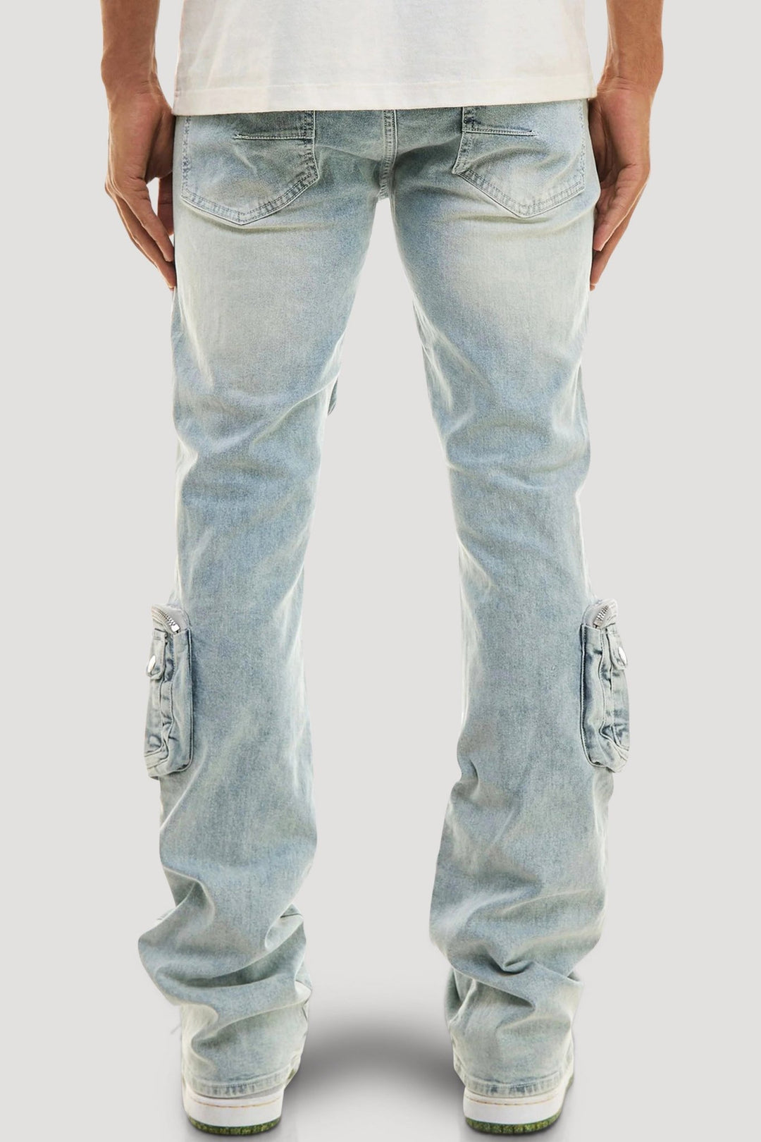 Dayshade Cargo Stacked Denim (Blue Wash) - Zamage
