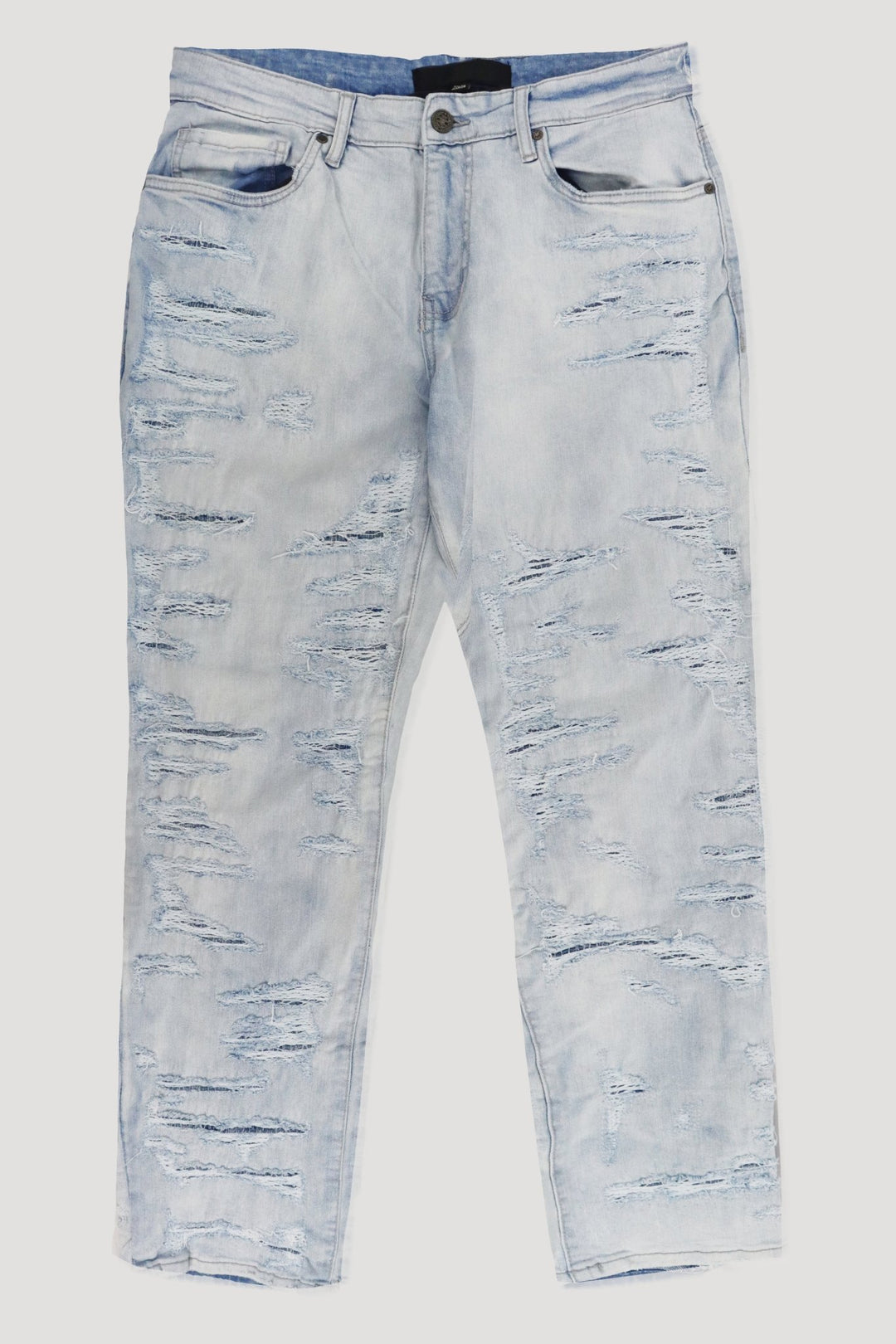 Distressed Relaxed Fit Denim (Ice White) (JA2118R) - Zamage