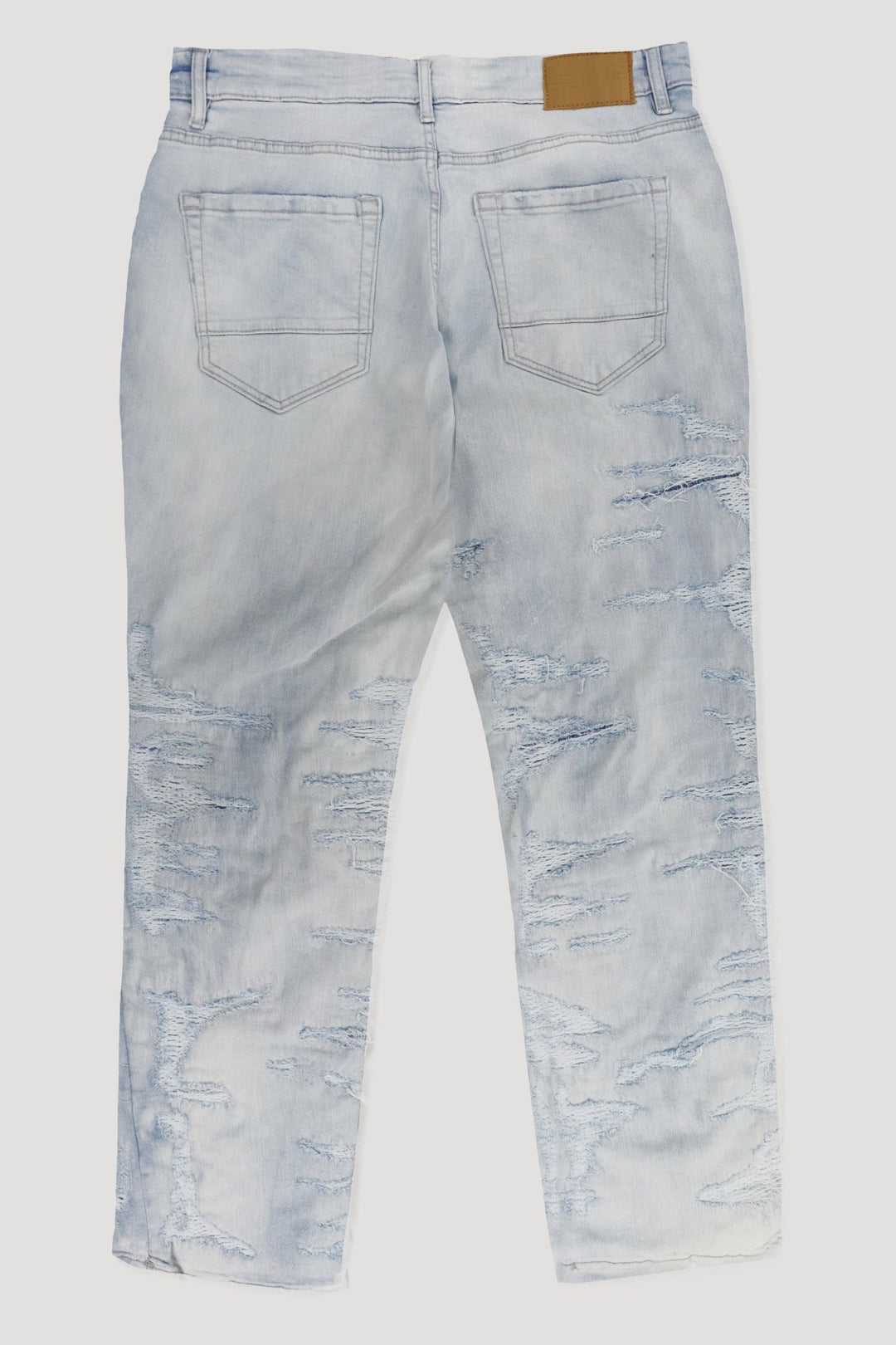 Distressed Relaxed Fit Denim (Ice White) (JA2118R) - Zamage