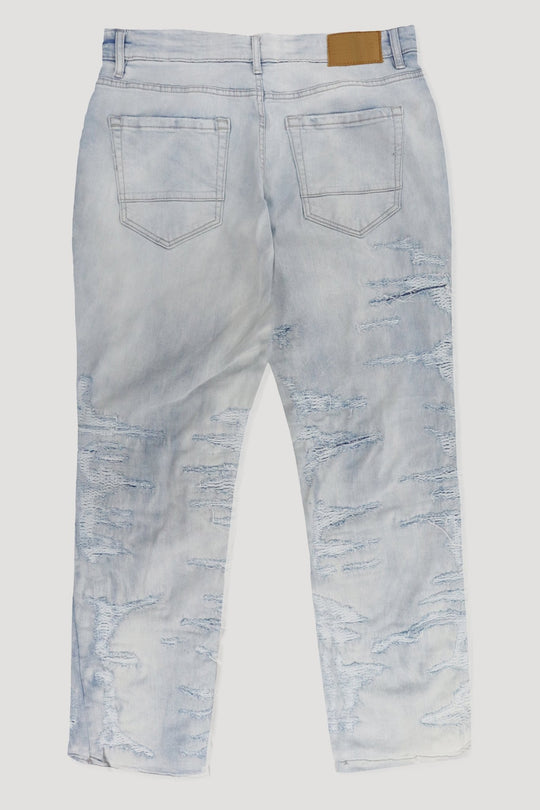 Distressed Relaxed Fit Denim (Ice White) (JA2118R) - Zamage