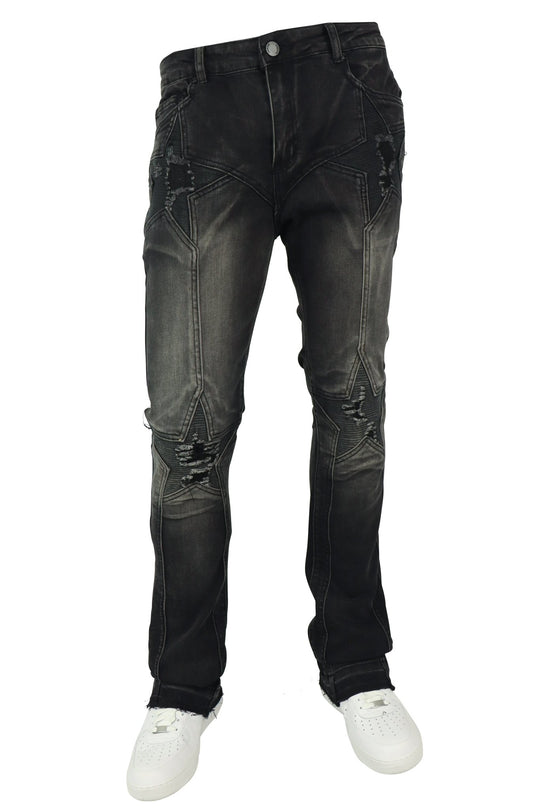 Four Point Stacked Denim (Black Wash) (M8300D) - Zamage