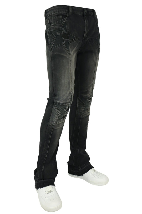 Four Point Stacked Denim (Black Wash) (M8300D) - Zamage