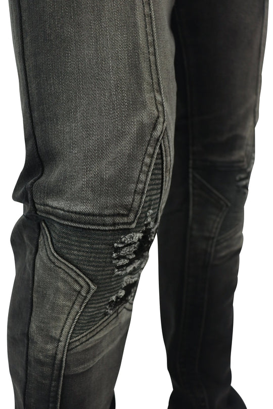 Four Point Stacked Denim (Black Wash) (M8300D) - Zamage