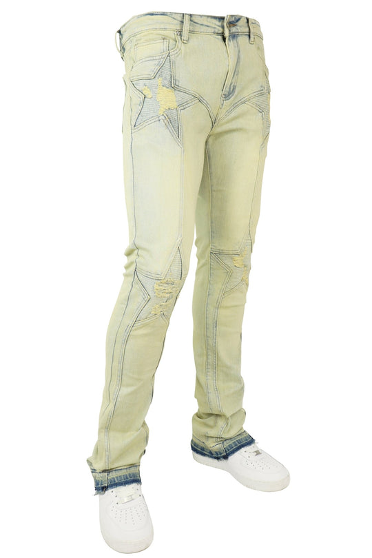 Four Point Stacked Denim (Bleach Wash) (M8300D) - Zamage