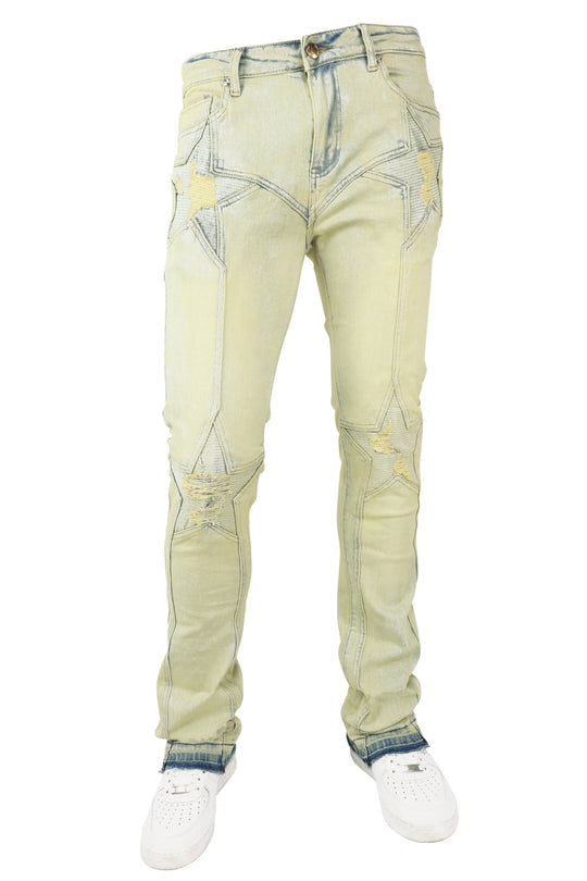 Four Point Stacked Denim (Bleach Wash) (M8300D) - Zamage