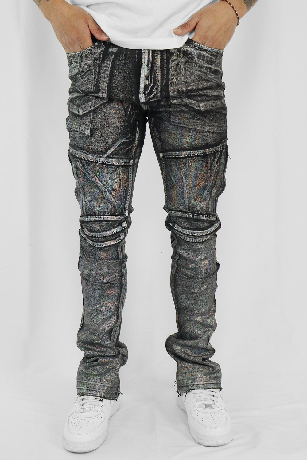 Go All Out Stacked Denim (Jet Black) (M5771T) - Zamage