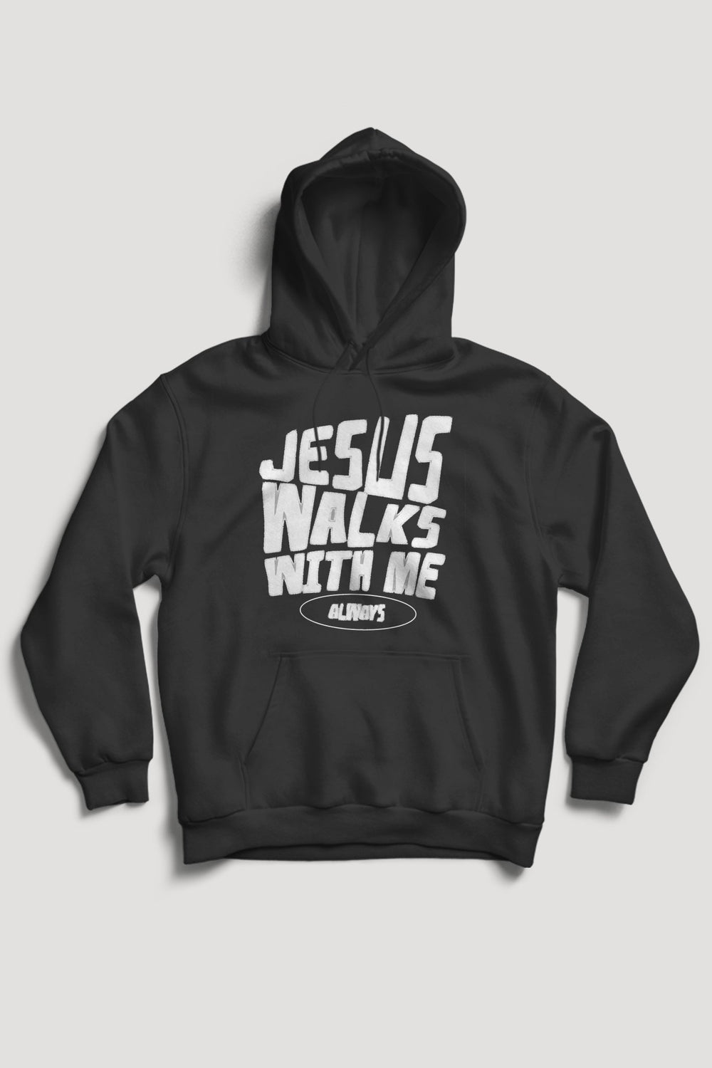 Jesus Walks With Me Hoodie (White Logo) - Zamage