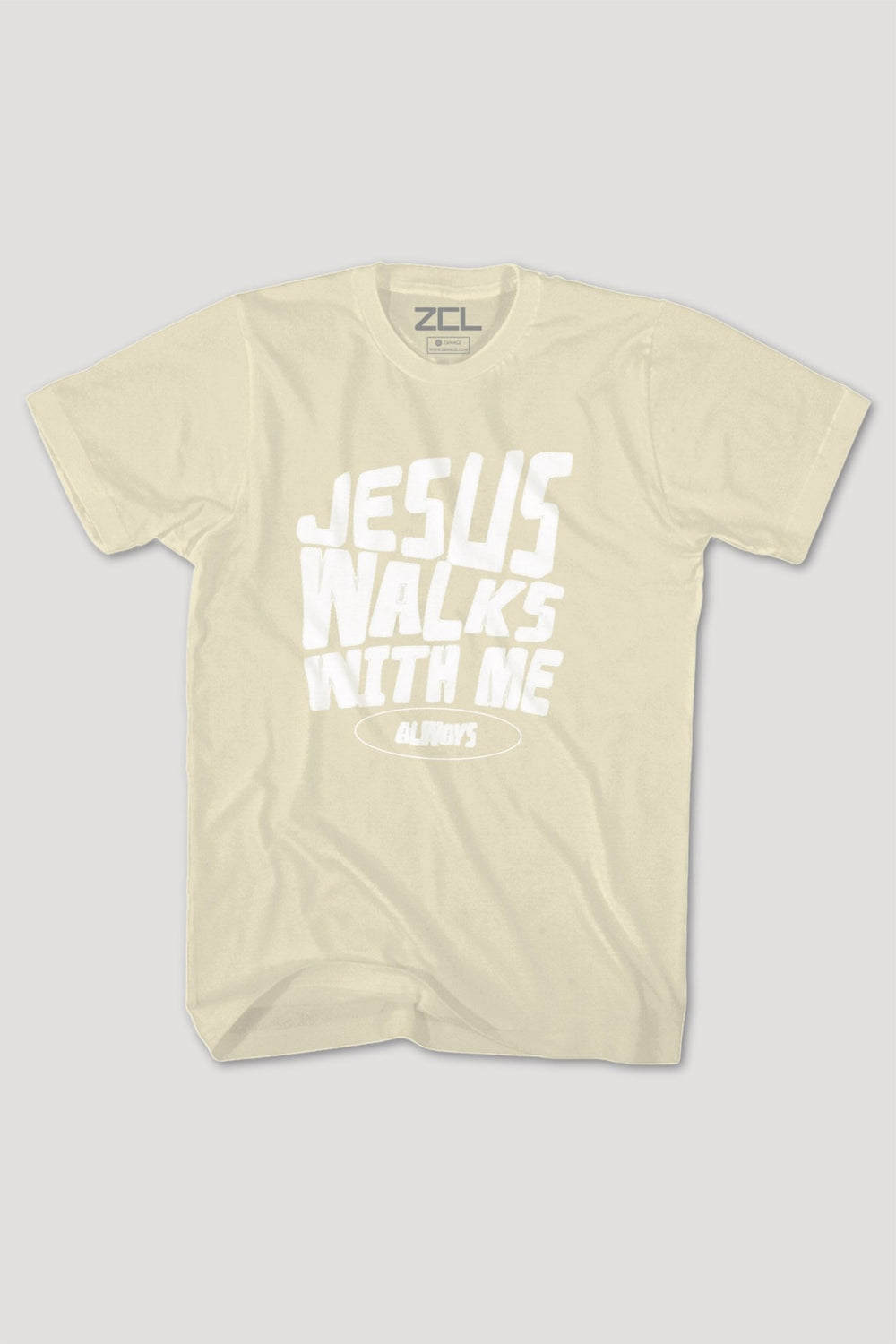 Jesus Walks With Me Tee (White Logo) - Zamage