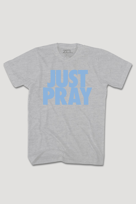 Just Pray Tee (Powder Blue Logo) - Zamage