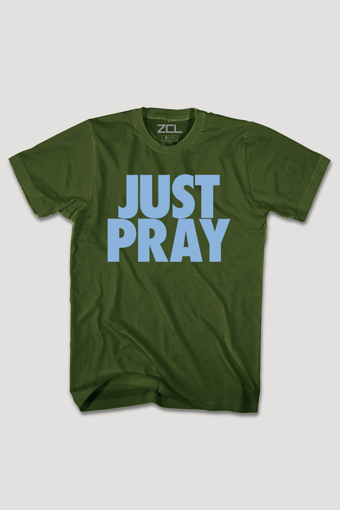 Just Pray Tee (Powder Blue Logo) - Zamage