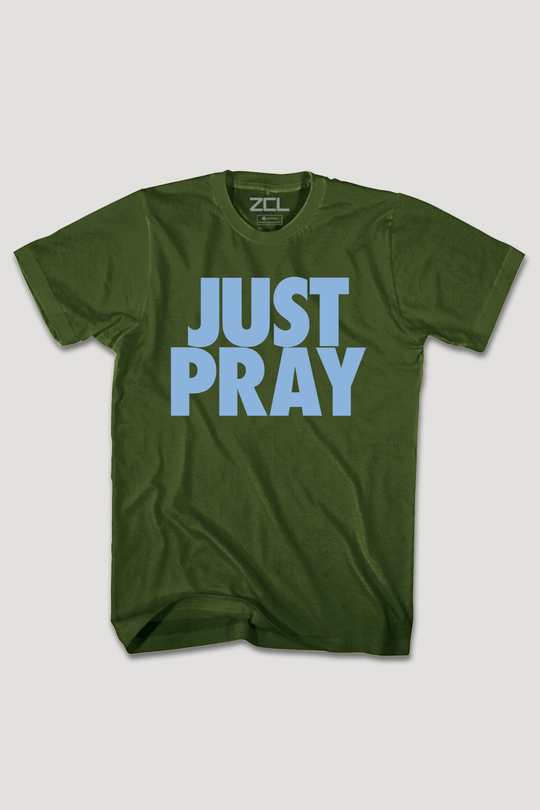 Just Pray Tee (Powder Blue Logo) - Zamage