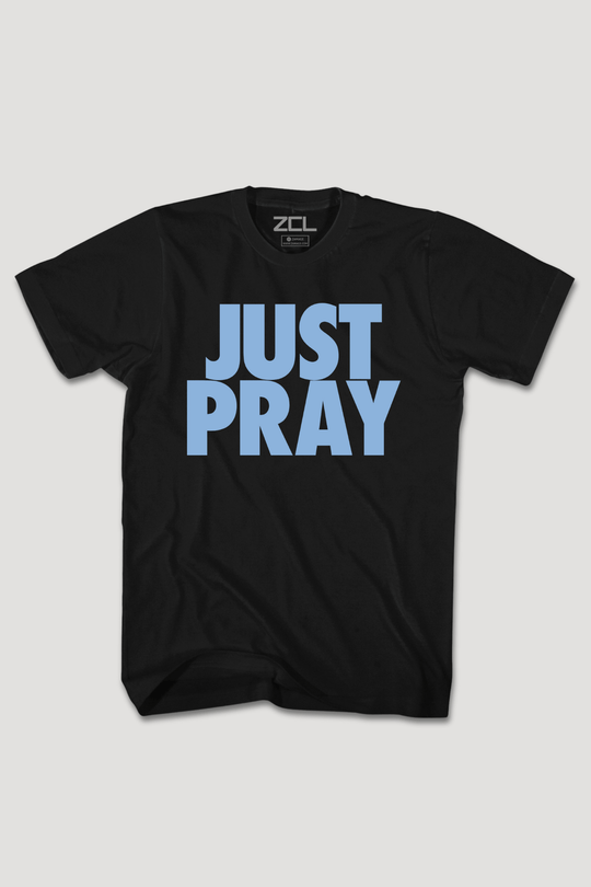 Just Pray Tee (Powder Blue Logo) - Zamage