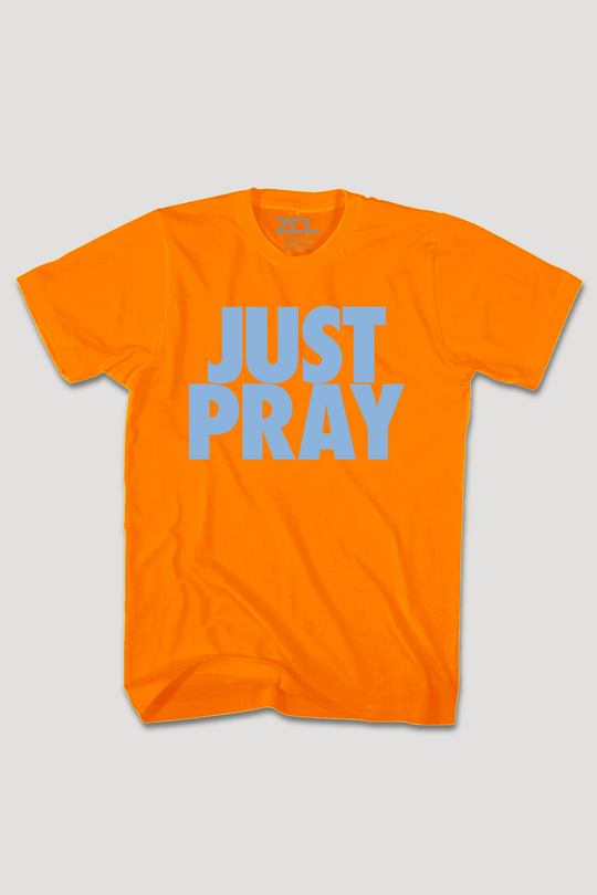 Just Pray Tee (Powder Blue Logo) - Zamage