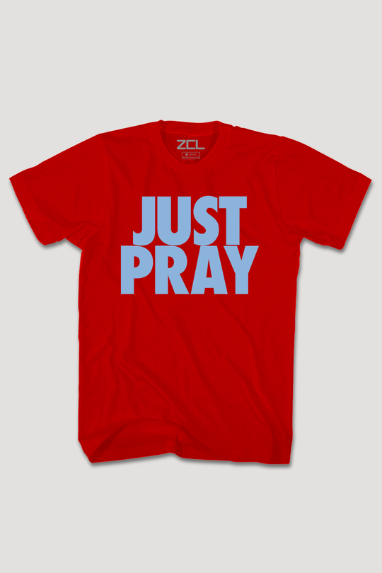 Just Pray Tee (Powder Blue Logo) - Zamage