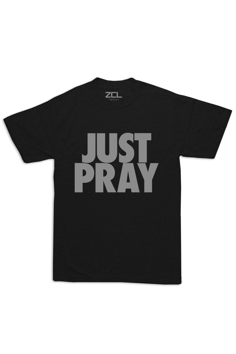 Oversized Just Pray Tee (Grey Logo) - Zamage