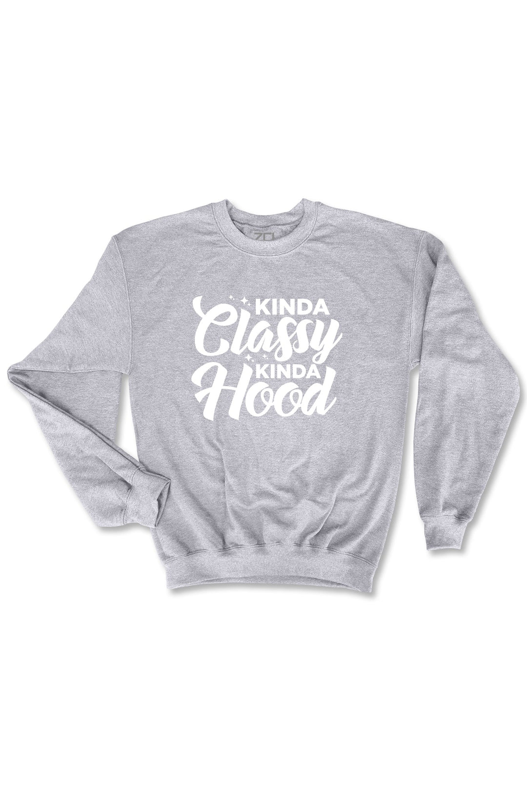 Kinda Classy Kinda Hood Crewneck Sweatshirt (White Logo) - Zamage