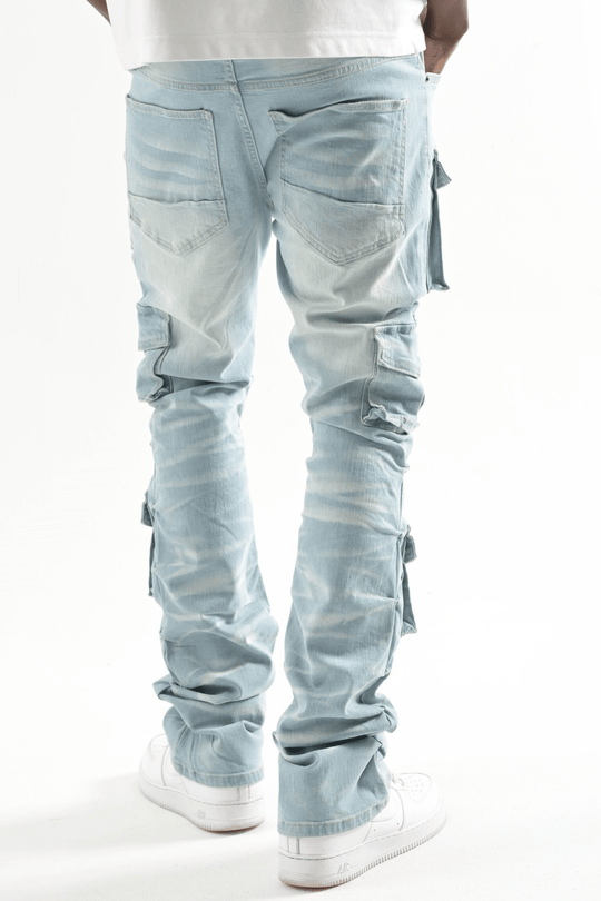Multi Pocket Stretch Stacked Denim (Tint) (T4111) - Zamage