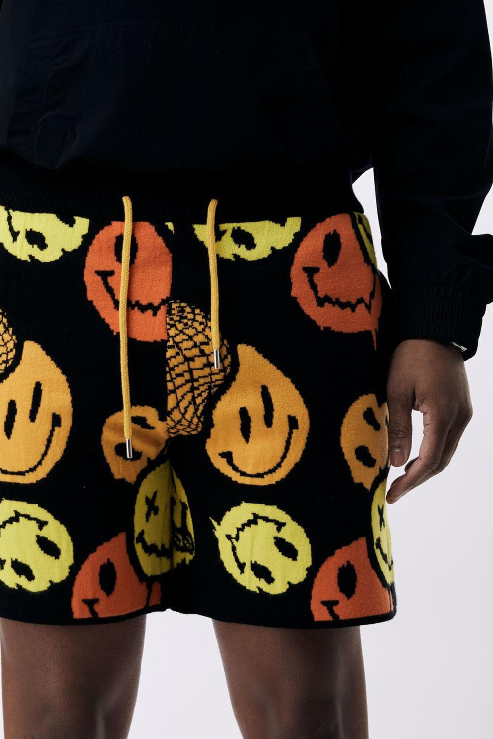 Smiley Sweater Shorts (Black) (131-981) - Zamage