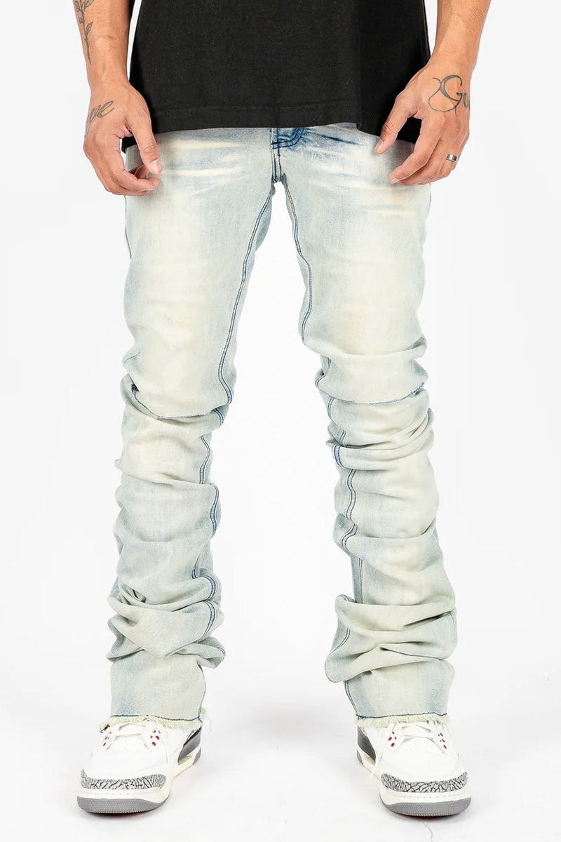 Rockstar Original Clean Fit Super Stacked Denim (Indigo Wash) - Zamage