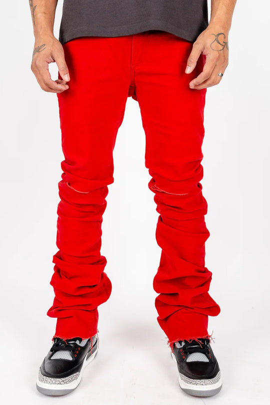 Rockstar Original Clean Fit Super Stacked Denim (Red) - Zamage