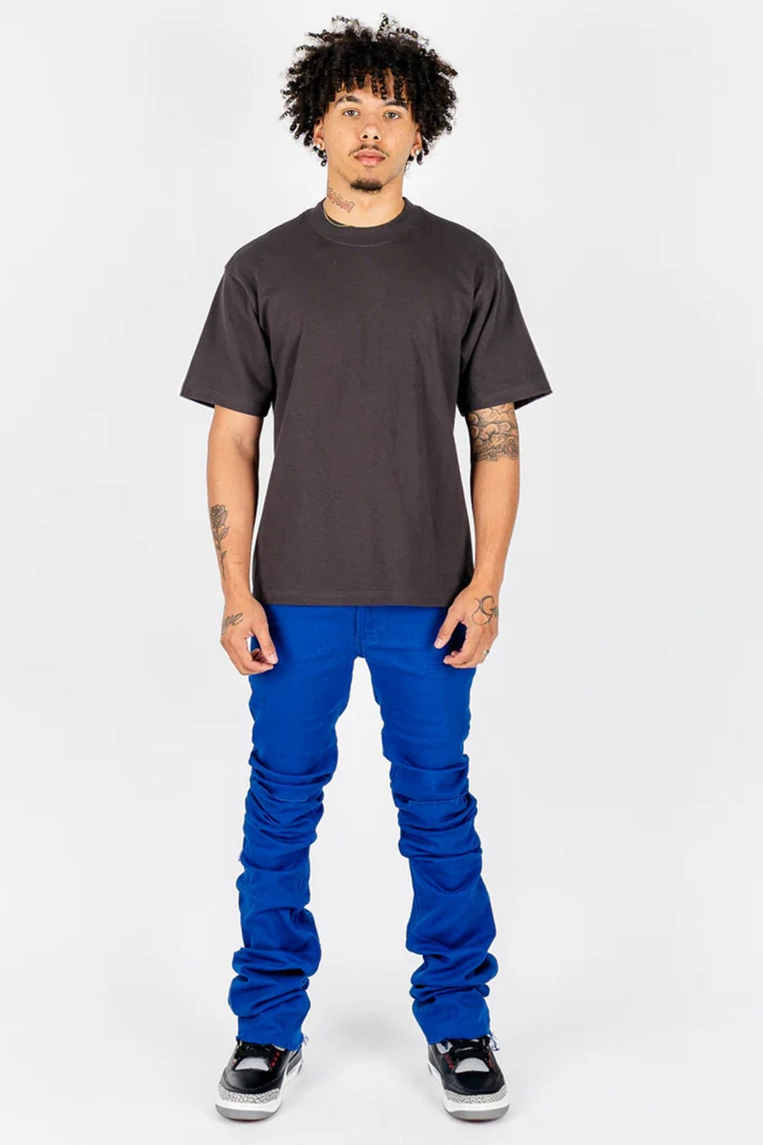 Rockstar Original Clean Fit Super Stacked Denim (Royal Blue) - Zamage