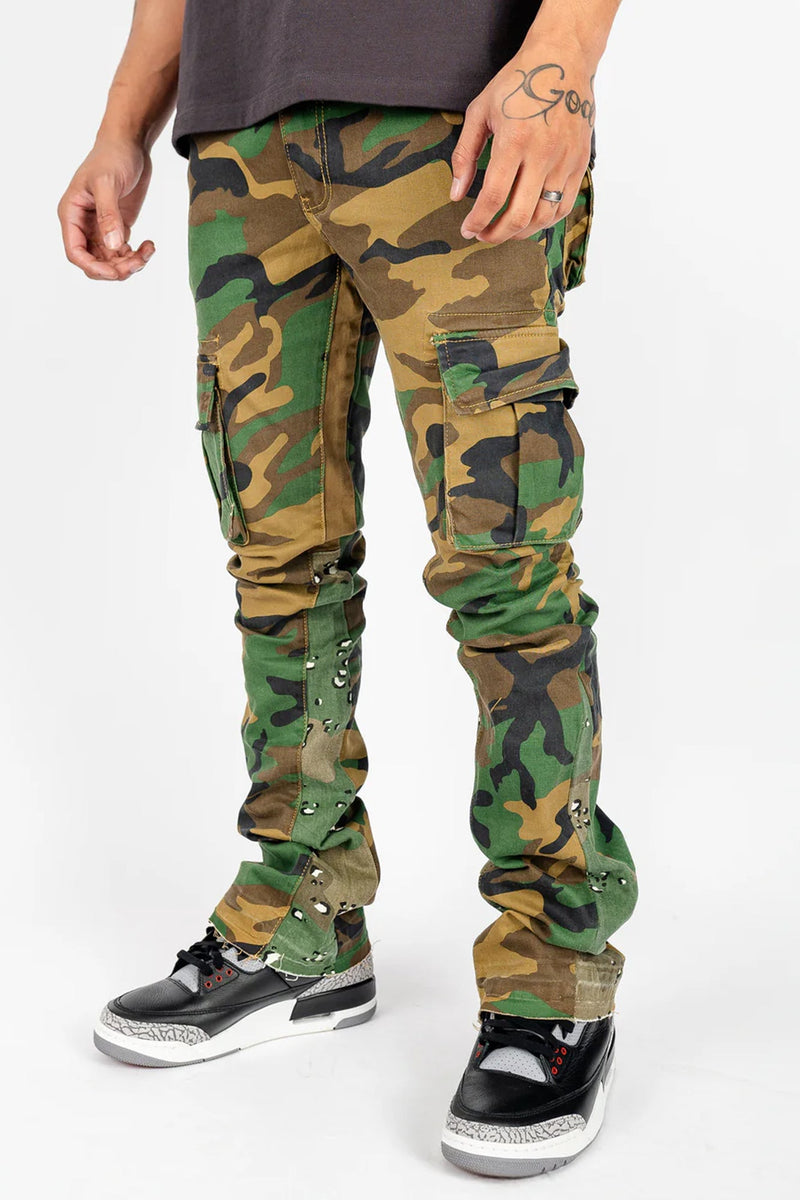 Rockstar Original Faded Camo Split Super Stacked Denim (Camo) - Zamage