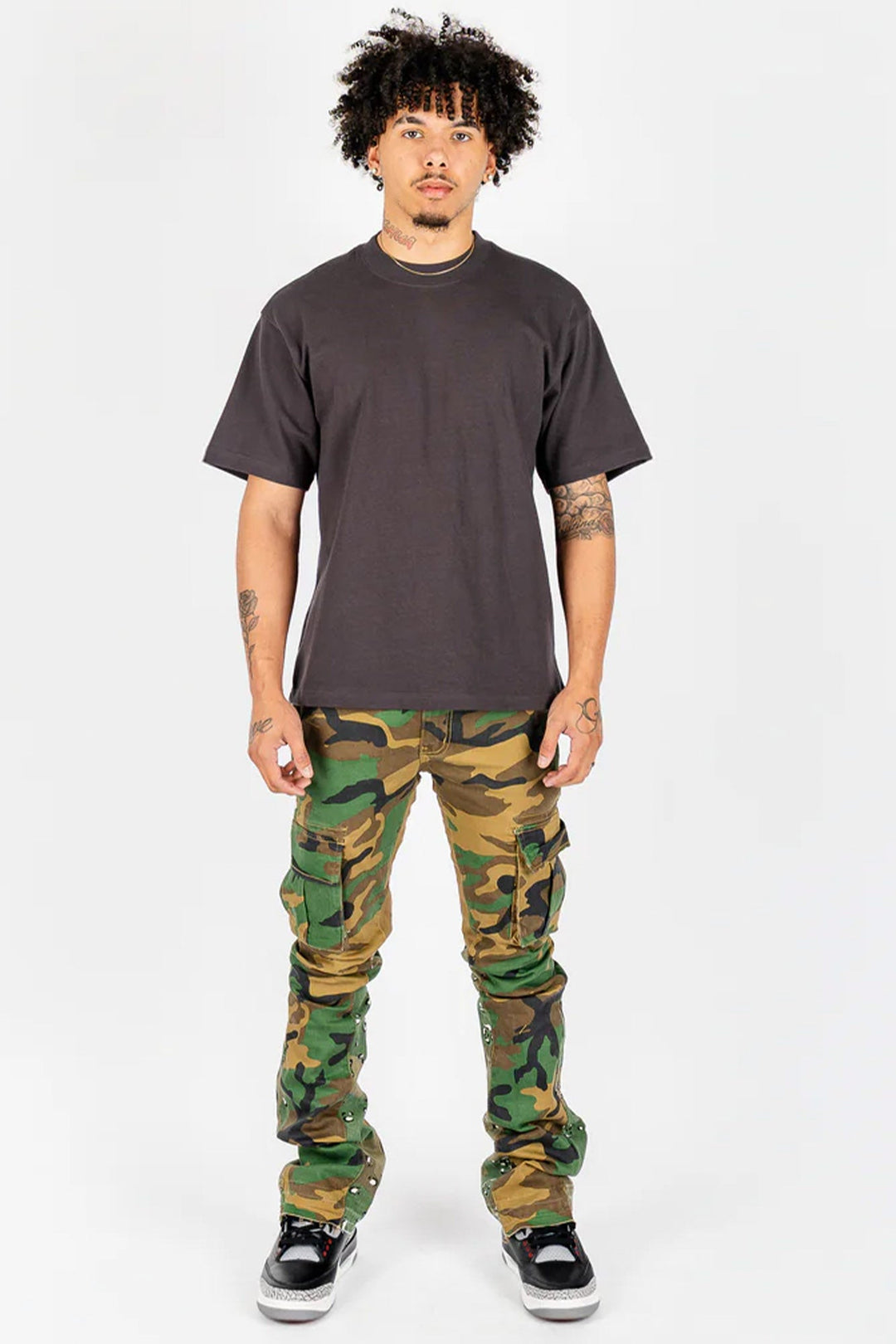 Rockstar Original Faded Camo Split Super Stacked Denim (Camo) - Zamage