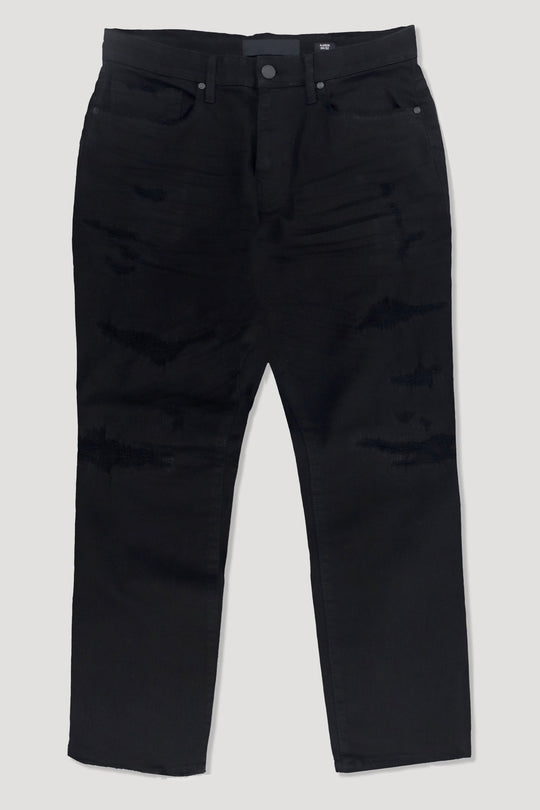 Shredded Relaxed Fit Denim (Black) (JA990R) - Zamage