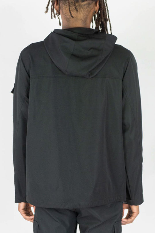 Solid Nylon Anorak Hoodie (Black) - Zamage