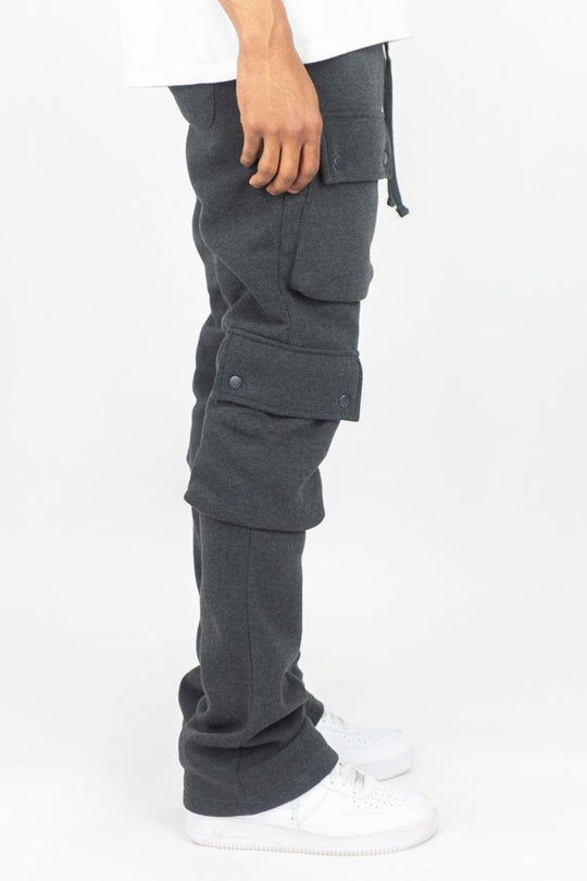 Stacked Cargo Fleece Pant (Charcoal) (100 - 476) - Zamage