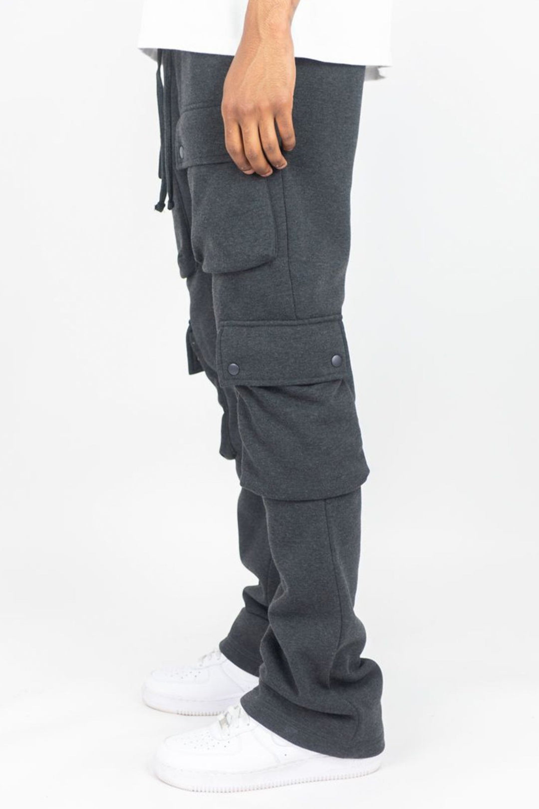 Stacked Cargo Fleece Pant (Charcoal) (100 - 476) - Zamage