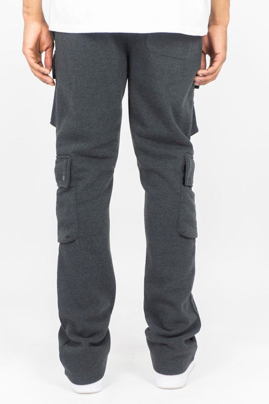Stacked Cargo Fleece Pant (Charcoal) (100 - 476) - Zamage