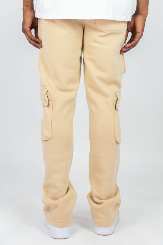 Stacked Cargo Fleece Pant (Khaki) (100 - 476) - Zamage