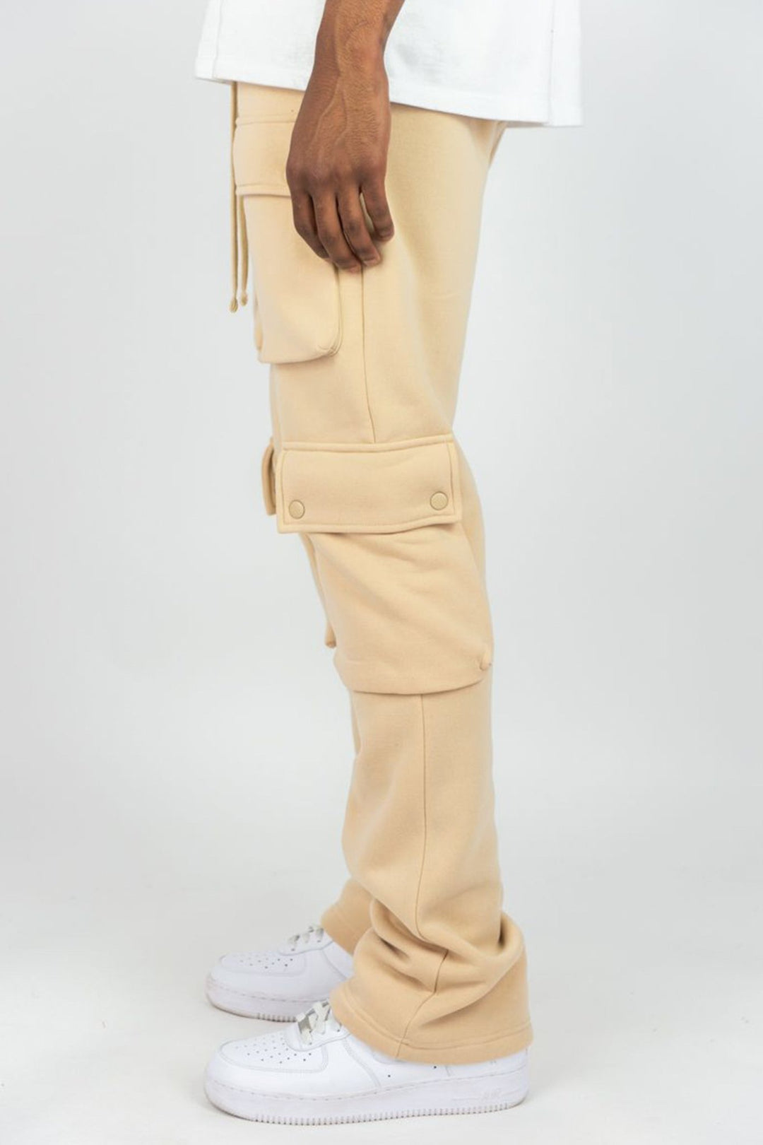 Stacked Cargo Fleece Pant (Khaki) (100 - 476) - Zamage