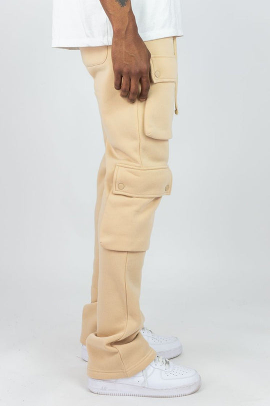 Stacked Cargo Fleece Pant (Khaki) (100 - 476) - Zamage