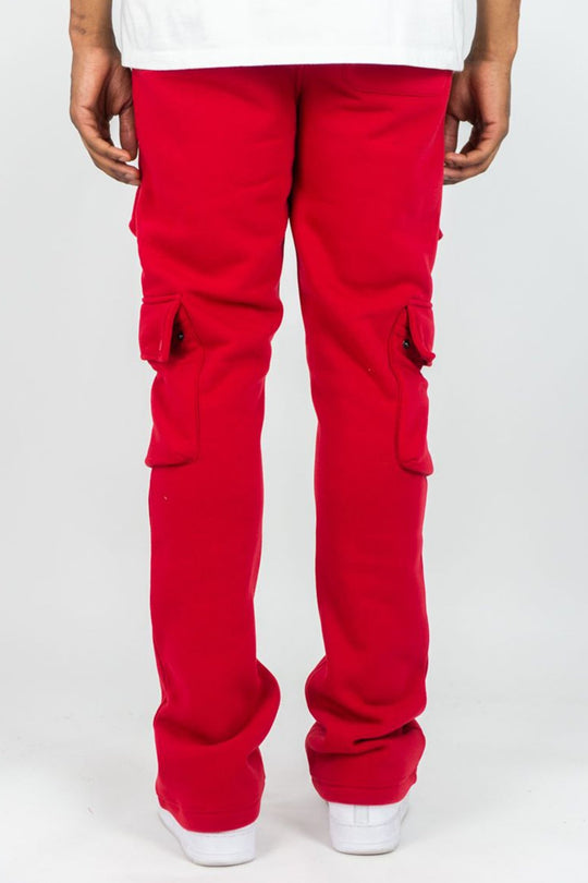 Stacked Cargo Fleece Pant (Red) (100 - 476) - Zamage