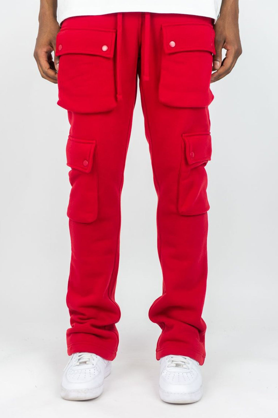 Stacked Cargo Fleece Pant (Red) (100 - 476) - Zamage