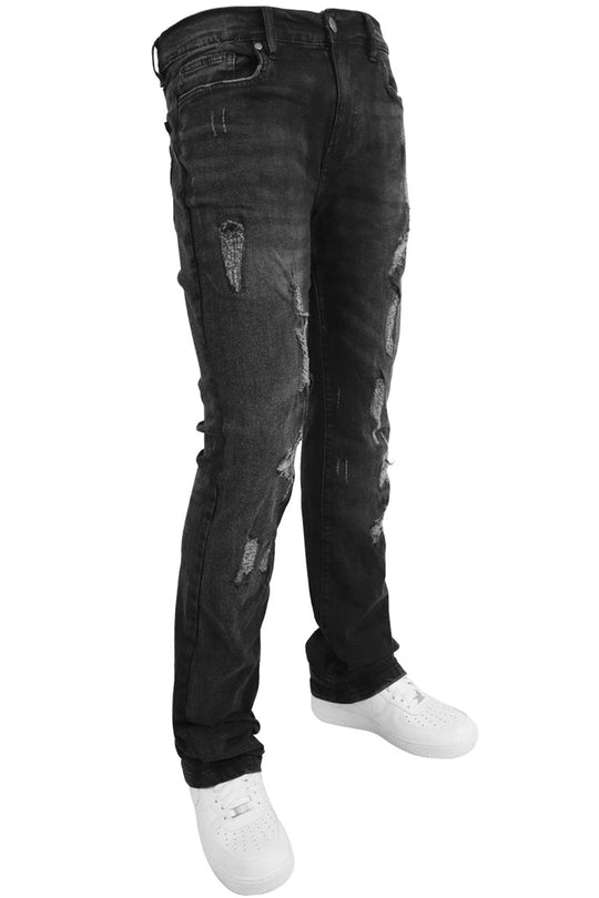 Timeless Stacked Denim (Black) - Zamage