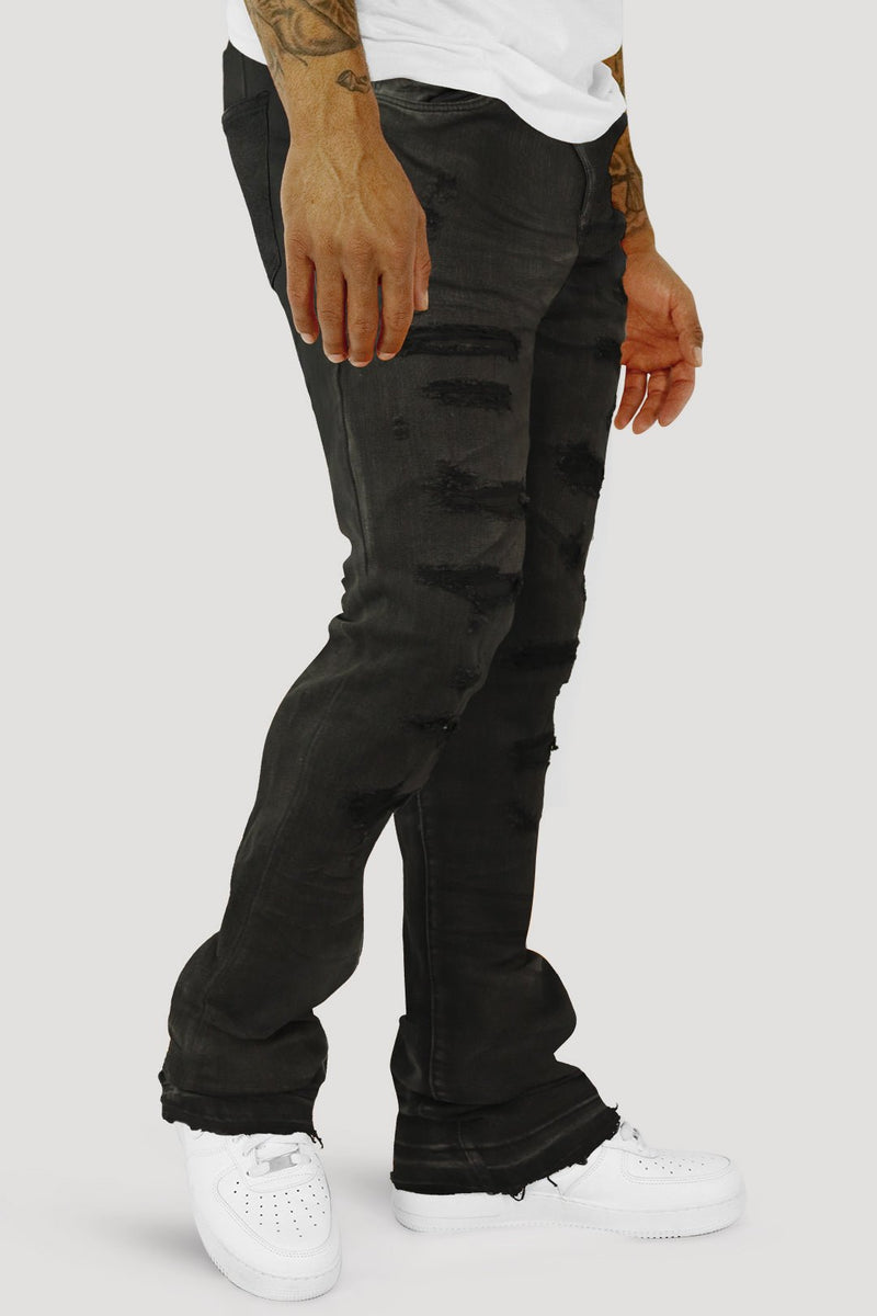 Vertigo Stacked Denim (Black Bleach Wash) (M8280D) - Zamage