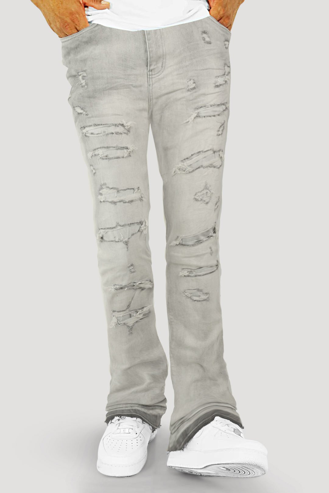 Vertigo Stacked Denim (Grey Bleach Wash) (M8280D) - Zamage