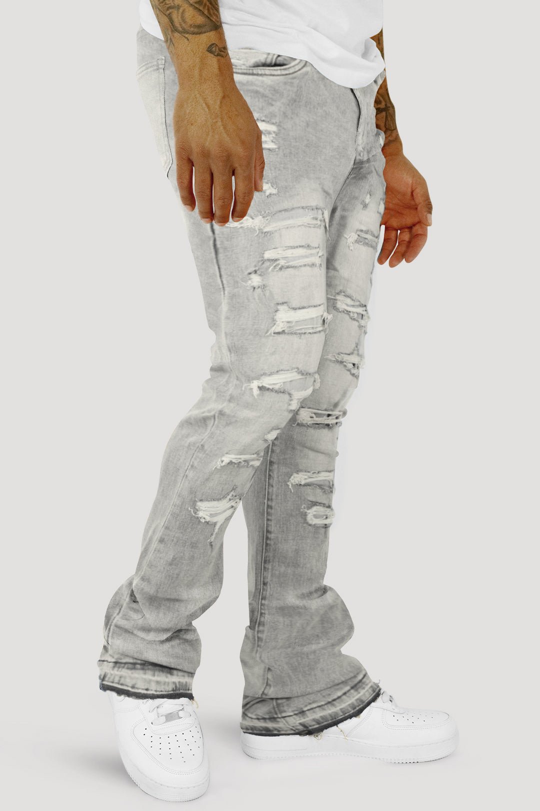 Vertigo Stacked Denim (Grey Bleach Wash) (M8280D) - Zamage