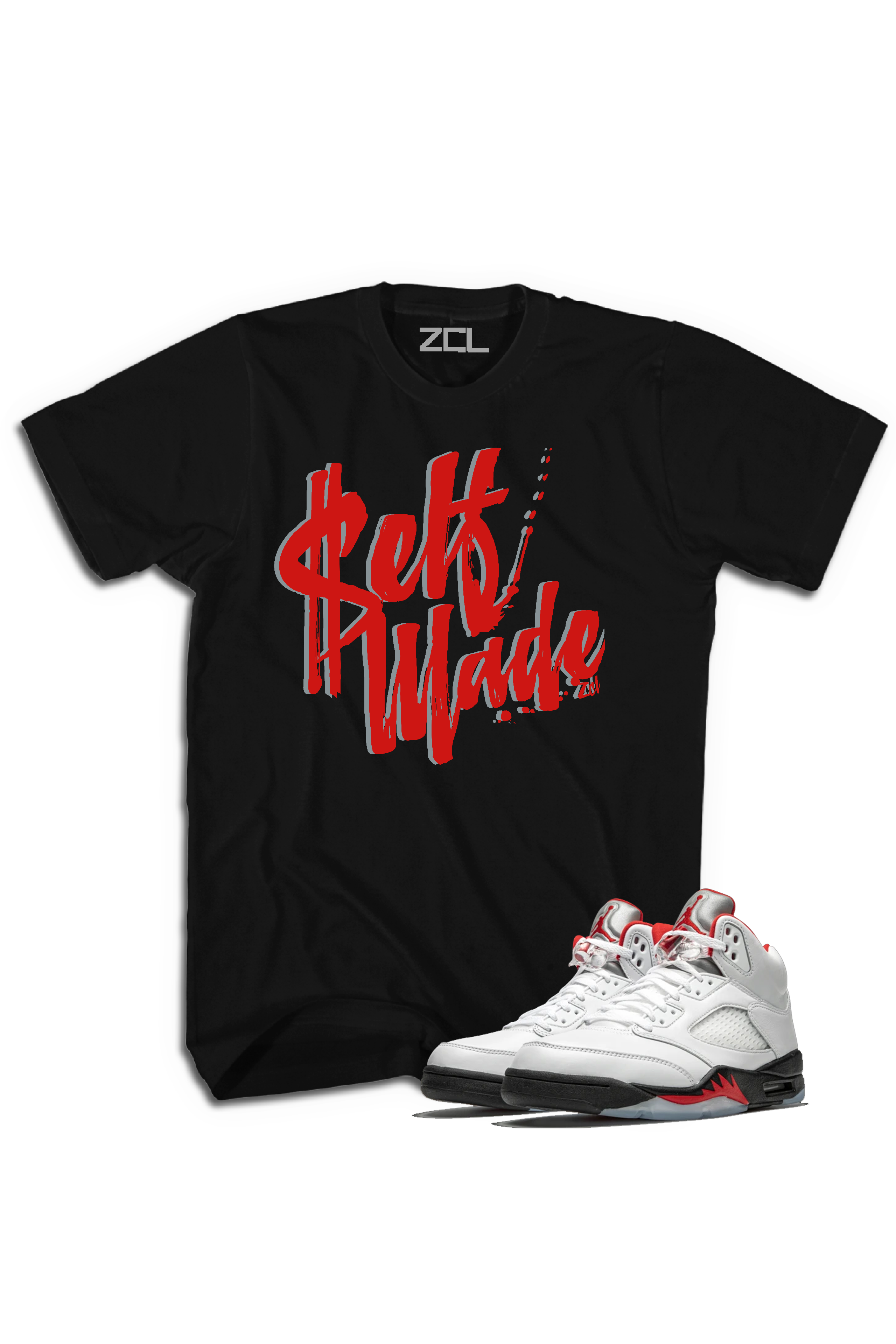 Jordan 5 fire clearance red t shirt